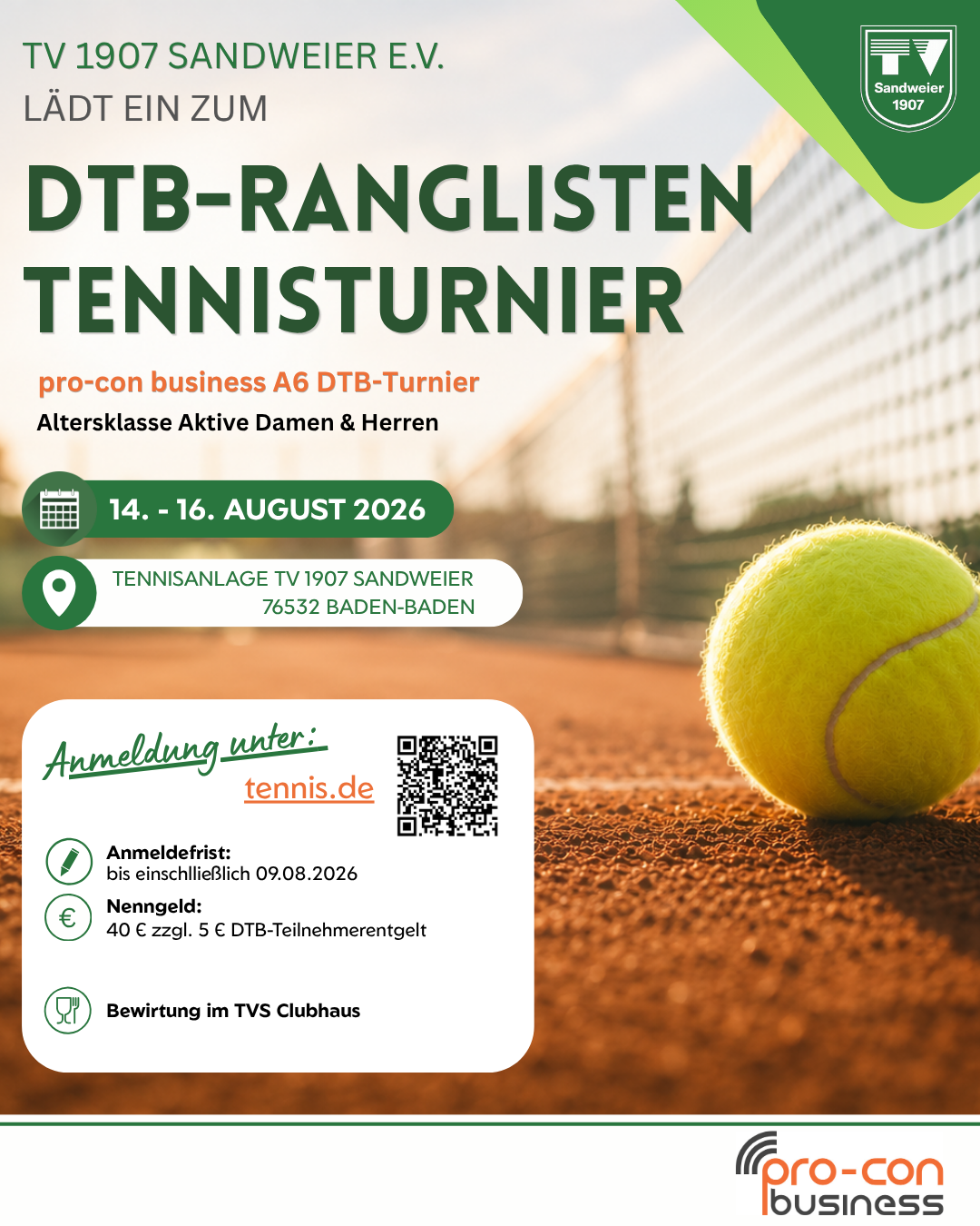 DTB-Ranglisten Tennisturnier neu